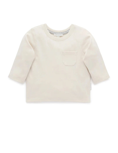 Purebaby - Thick Basic Long Sleeve Tee Cloud Long Sleeve Top Purebaby 