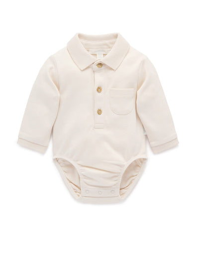 Purebaby - Thick Bodysuit with Collar | Cloud Bodysuit Purebaby 