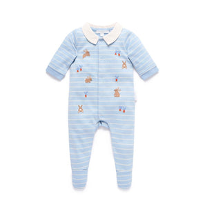 Purebaby - Thick Peekaboo Bunny Growsuit | Country Air Stripe