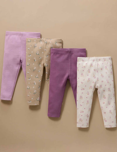 Purebaby - Thick Rib Leggings | Lavender Meadow Leggings Purebaby 