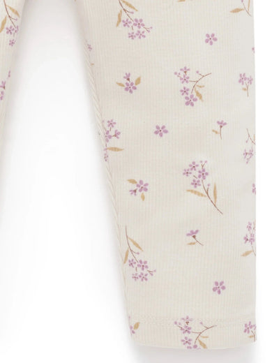 Purebaby - Thick Rib Leggings | Lavender Meadow Leggings Purebaby 