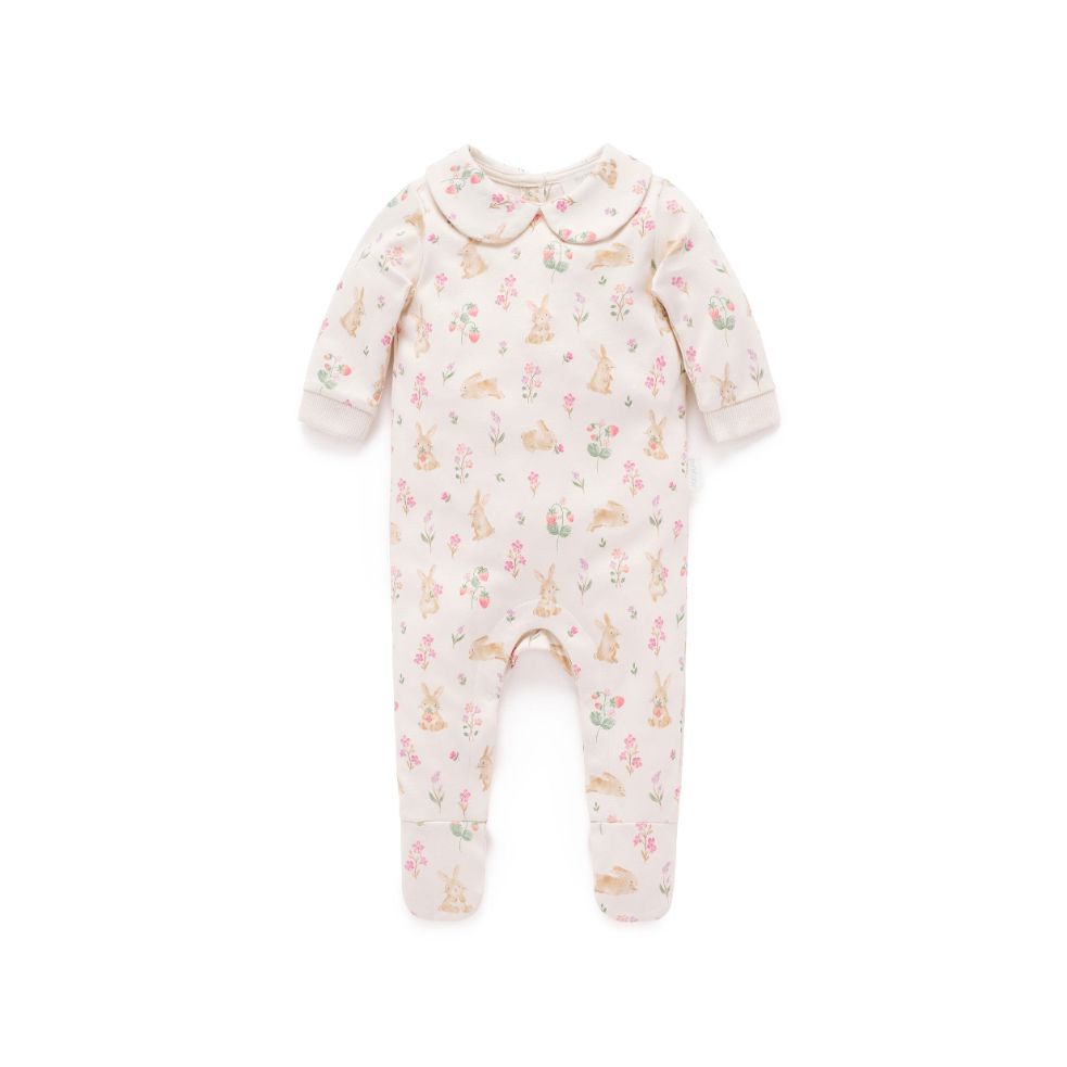 Purebaby - Thick Zip Growsuit | Bunny Garden Growsuit Purebaby 