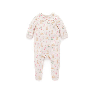 Purebaby - Thick Zip Growsuit | Bunny Garden