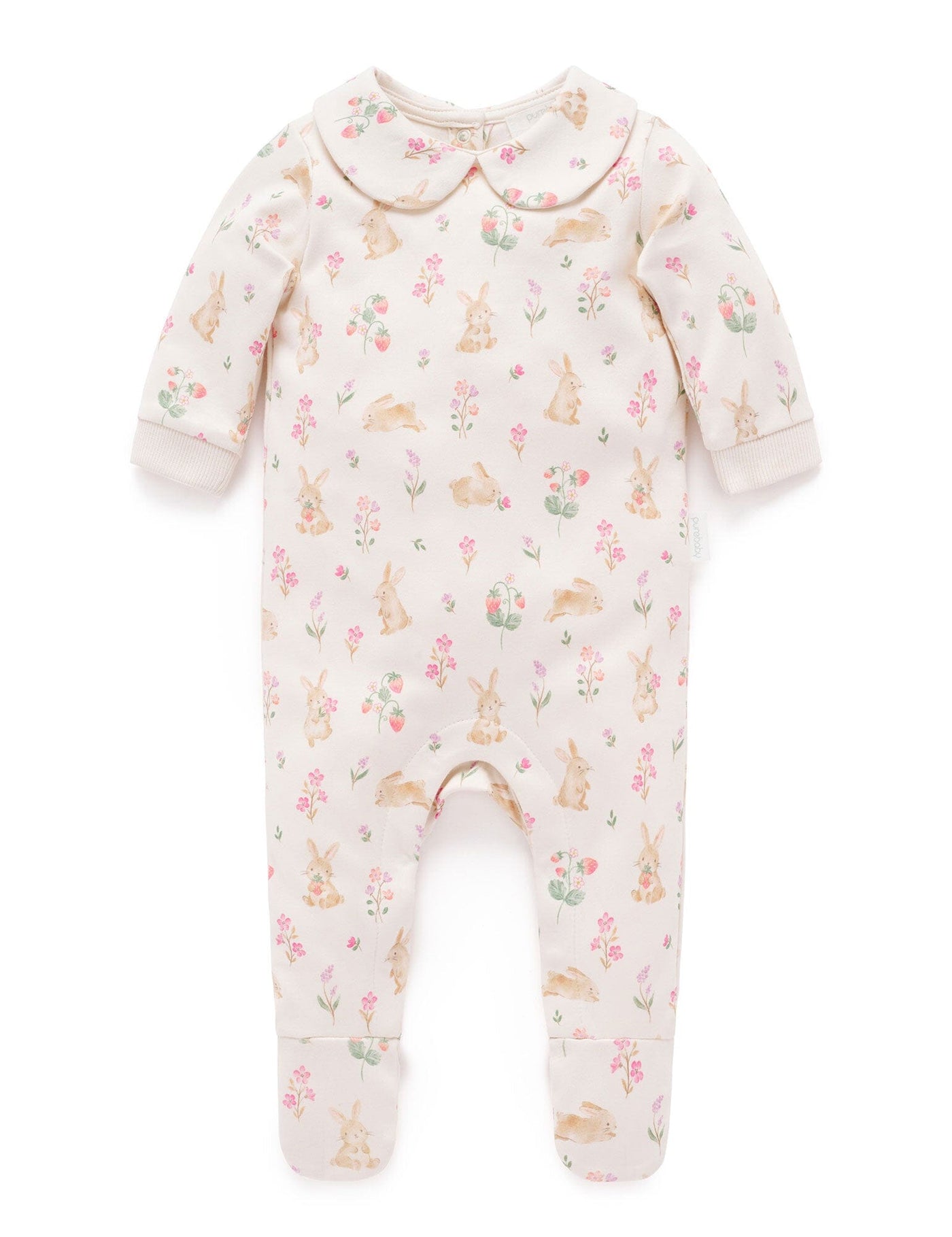 Purebaby - Thick Zip Growsuit | Bunny Garden Growsuit Purebaby 