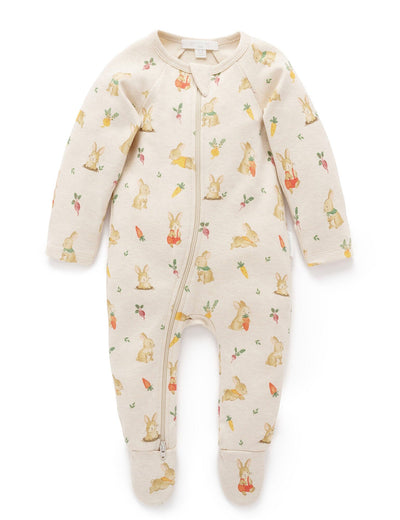 Purebaby - Thick Zip Growsuit | Bunny Growsuit Purebaby 