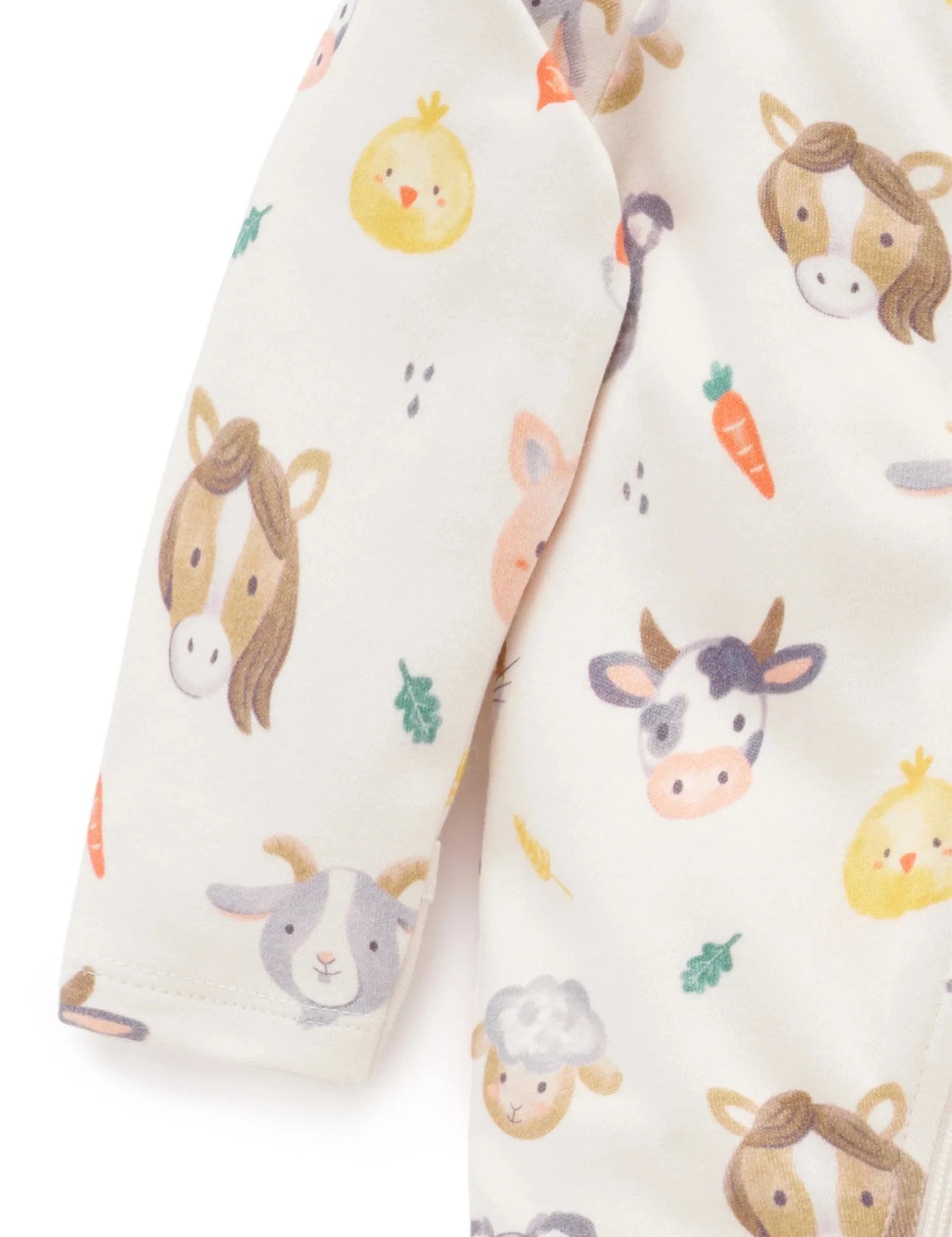 Purebaby - Thick Zip Growsuit | Farm Friends Growsuit Purebaby 