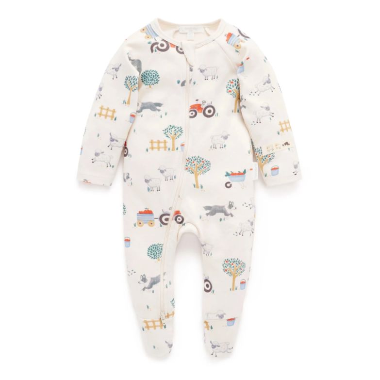 Purebaby - Thick Zip Growsuit | Hearding Sheep Growsuit Purebaby 