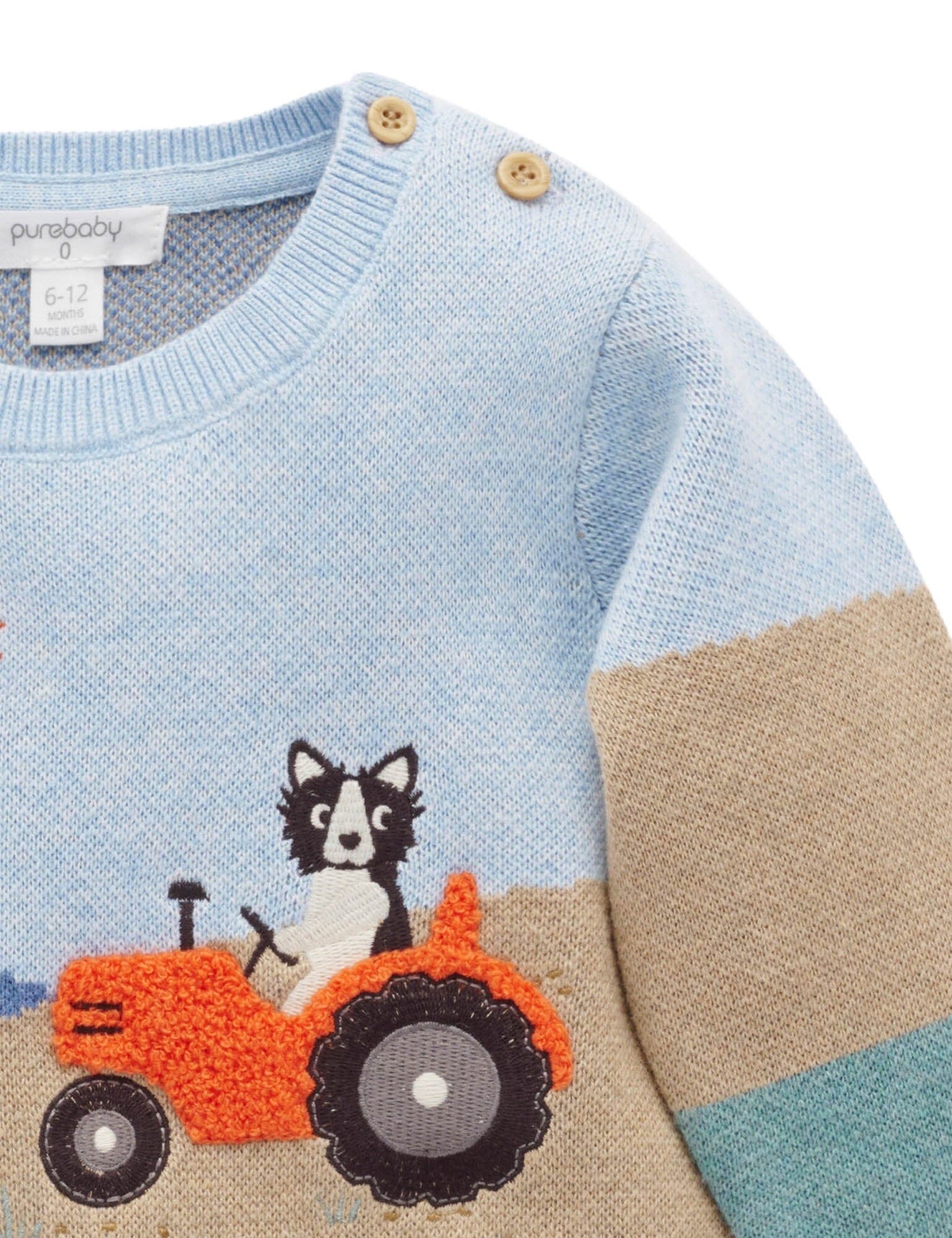 Purebaby - Tractor Pasture Jumper Knitted Jumper Purebaby 