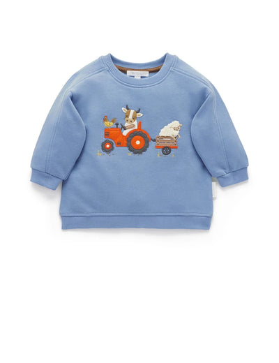 Purebaby - Tractor Windcheater | Blue Stone Jumper Purebaby 