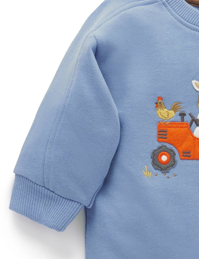 Purebaby - Tractor Windcheater | Blue Stone Jumper Purebaby 