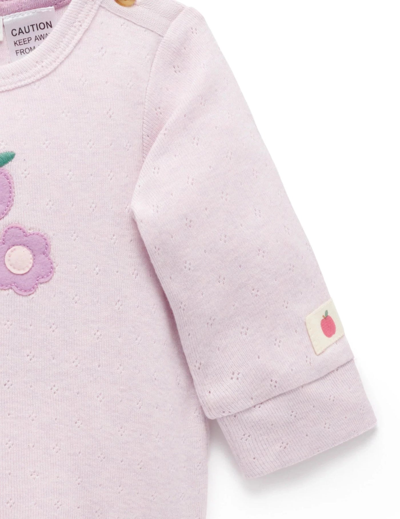 Purebaby - Winter Fruits Applique Bodysuit | Primrose Melange Bodysuit Purebaby 