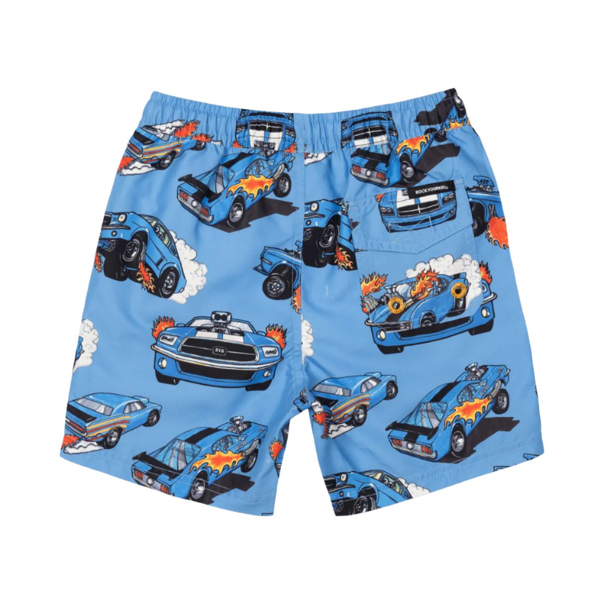 Rock Your Baby - Blue Car Boardshorts Boardshorts Rock Your Baby 