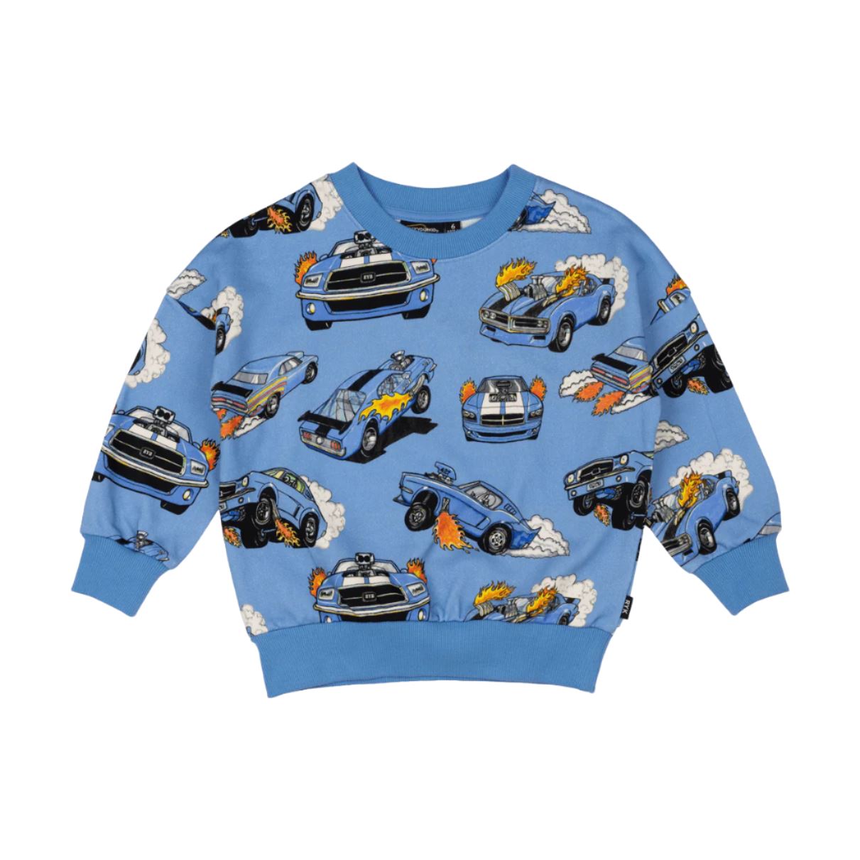 Rock Your Baby - Blue Cars Sweatshirt Jumper Rock Your Baby 