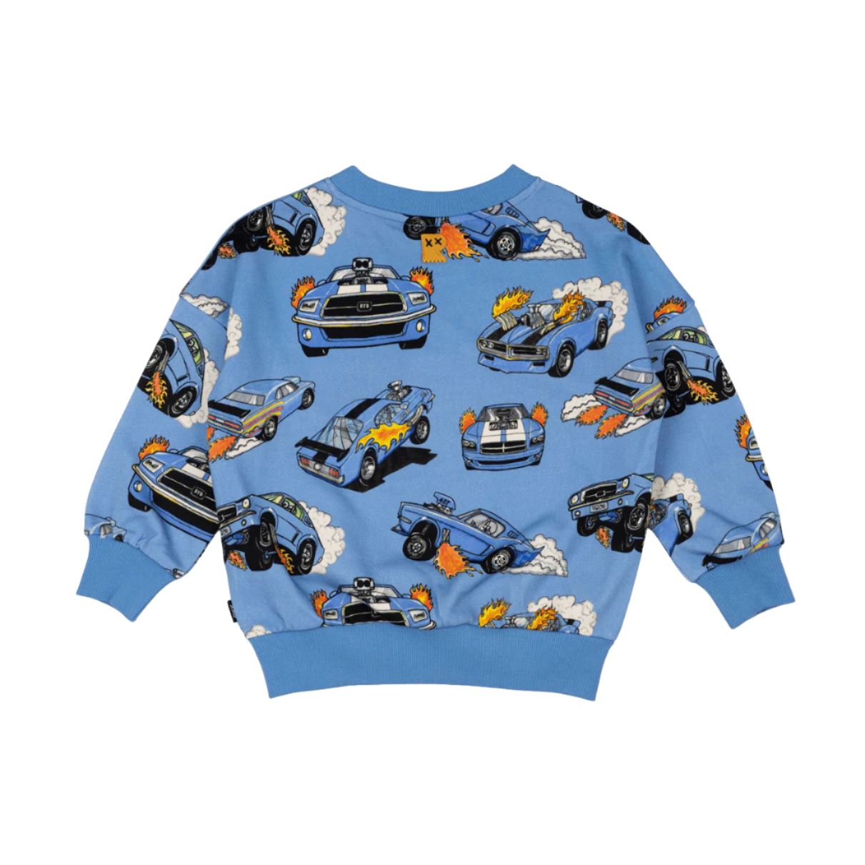 Rock Your Baby - Blue Cars Sweatshirt Jumper Rock Your Baby 