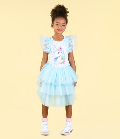 Rock Your Baby - Blue Unicorn Party Dress Tutu Dress Rock Your Baby 