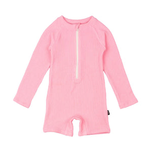 Rock Your Baby - Blush Crinkle Raglan One Piece