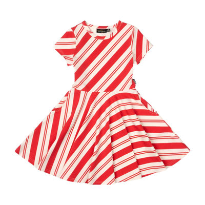 Rock Your Baby - Candy Cane Stripe Waisted Dress Short Sleeve Dress Rock Your Baby 