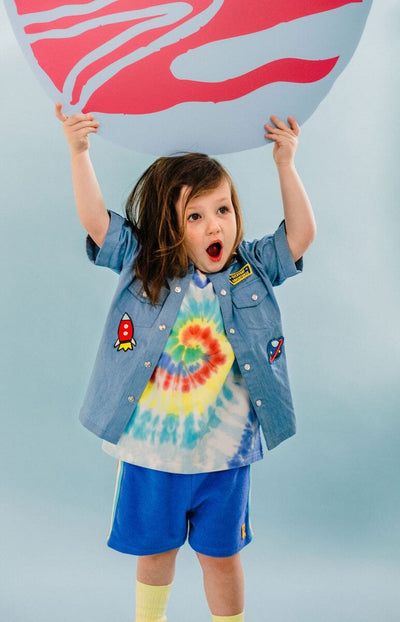 Rock Your Baby - Chambray Denim Shirt Short Sleeve Shirt Rock Your Baby 