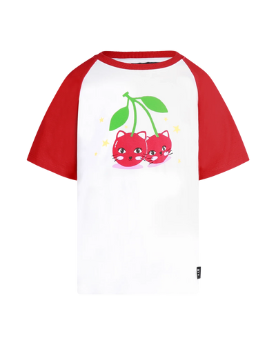 Rock Your Baby - Cherry Cat Kylie Raglan T-Shirt Short Sleeve T-Shirt Rock Your Baby 