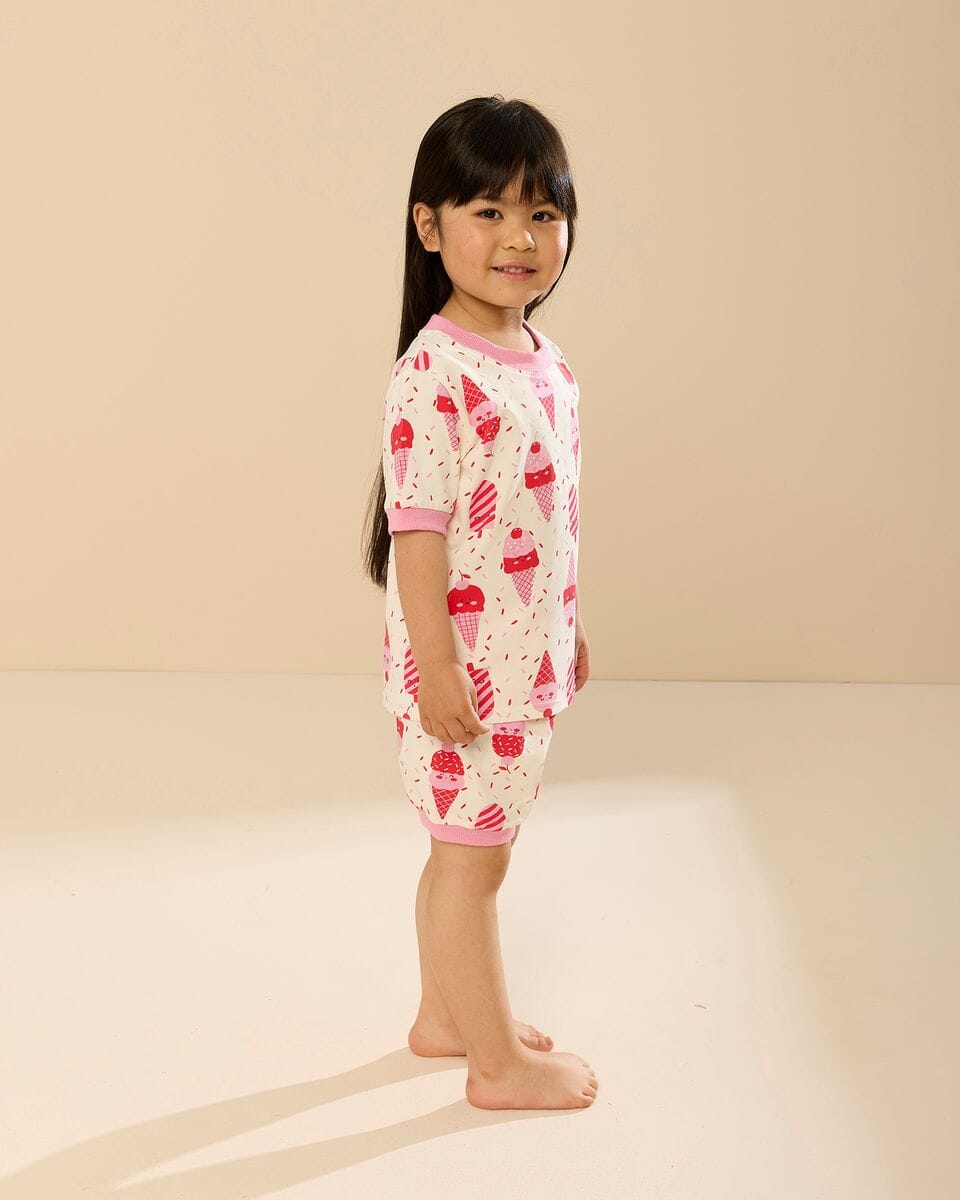 Rock Your Baby - Cherry Ice Cream Frida PJ Set Short Sleeve Pyjamas Rock Your Baby 