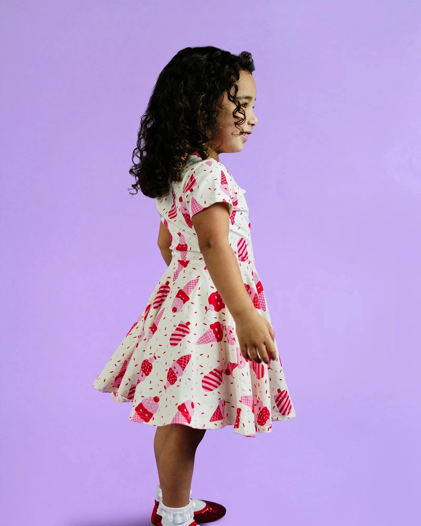 Rock Your Baby - Cherry Ice Cream Short Sleeve Waisted Dress Short Sleeve Dress Rock Your Baby 