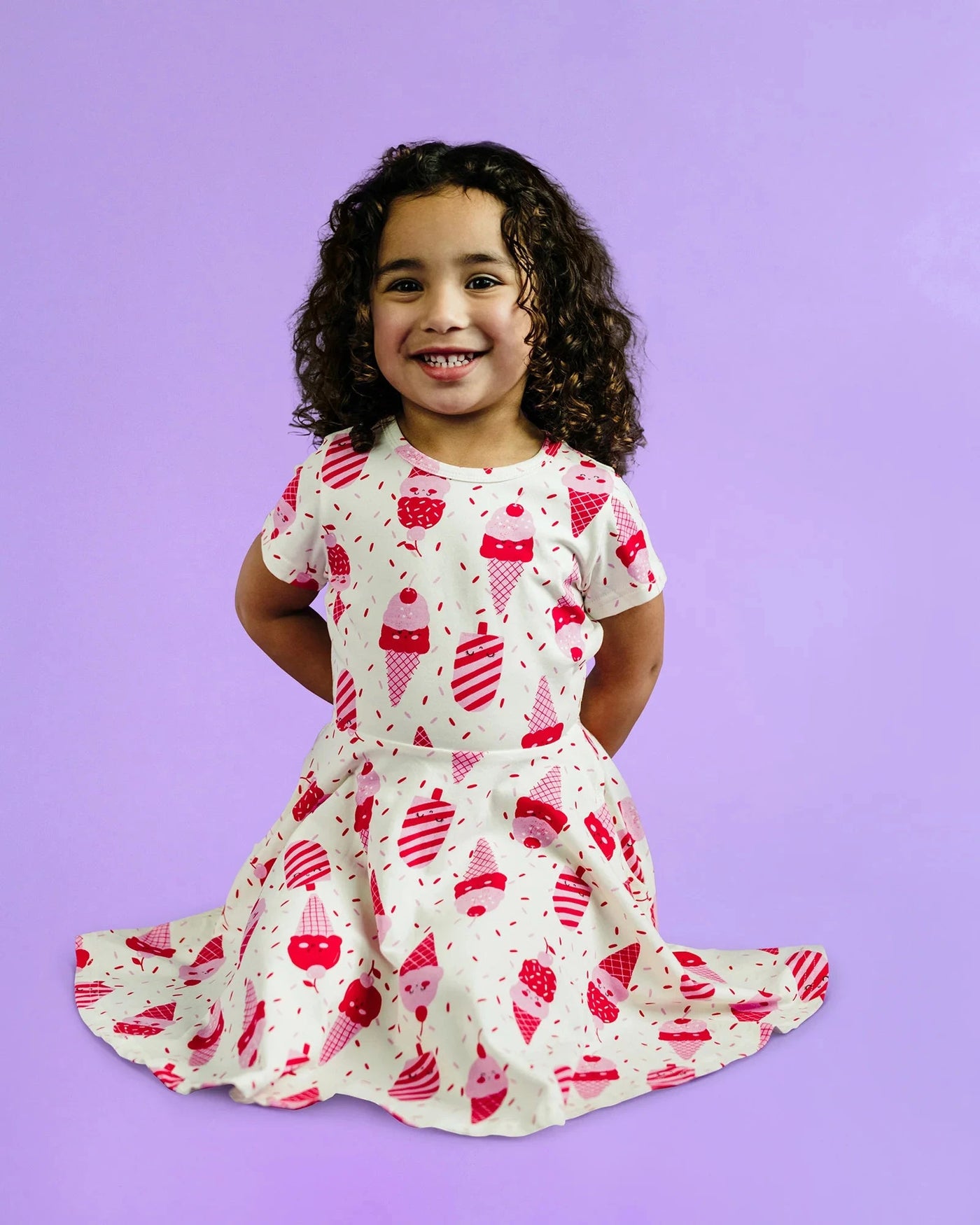 Rock Your Baby - Cherry Ice Cream Short Sleeve Waisted Dress Short Sleeve Dress Rock Your Baby 