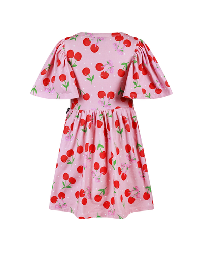 Rock Your Baby - Cherry Polka Short Sleeve Holiday Dress Short Sleeve Dress Rock Your Baby 