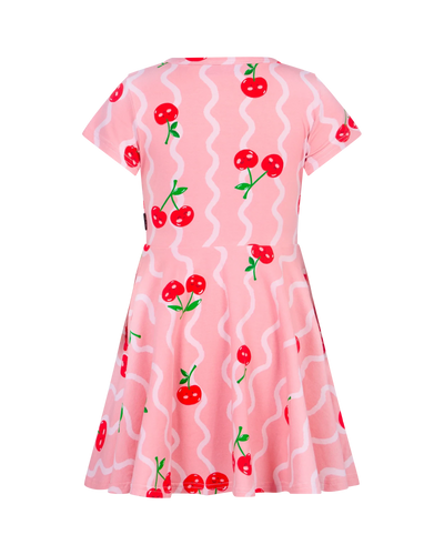Rock Your Baby - Cherry Squiggle Short Sleeve Dress Short Sleeve Dress Rock Your Baby 