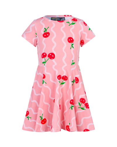 Rock Your Baby - Cherry Squiggle Short Sleeve Dress Short Sleeve Dress Rock Your Baby 
