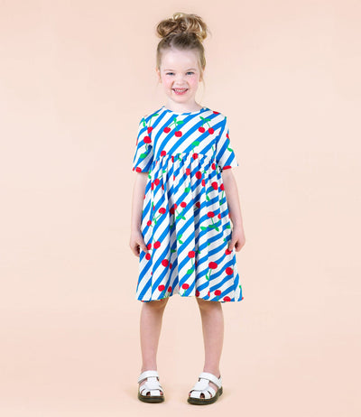 Rock Your Baby - Cherry Stripes Dress Short Sleeve Dress Rock Your Baby 