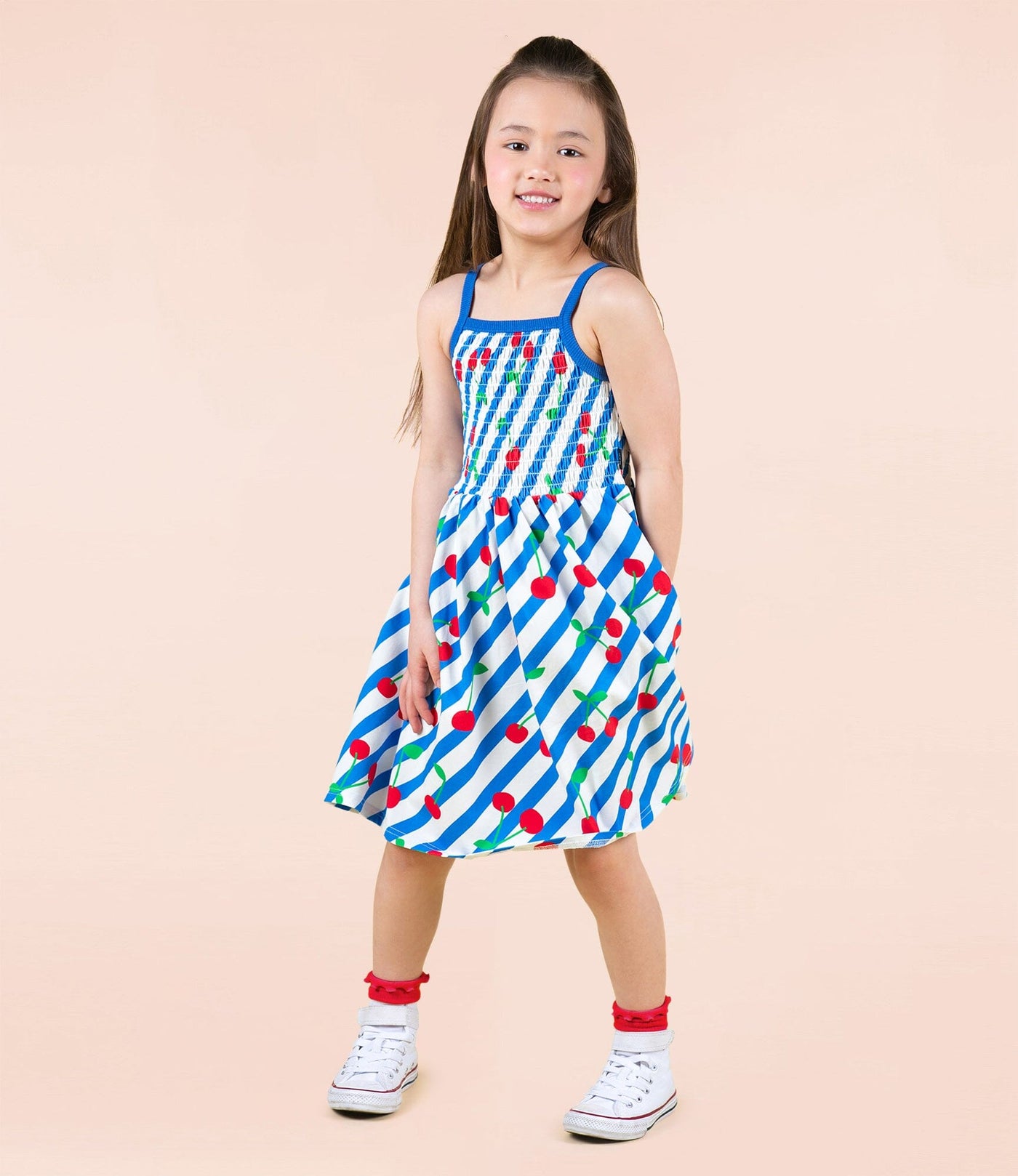 Rock Your Baby - Cherry Stripes Sun Dress Sleeveless Dress Rock Your Baby 