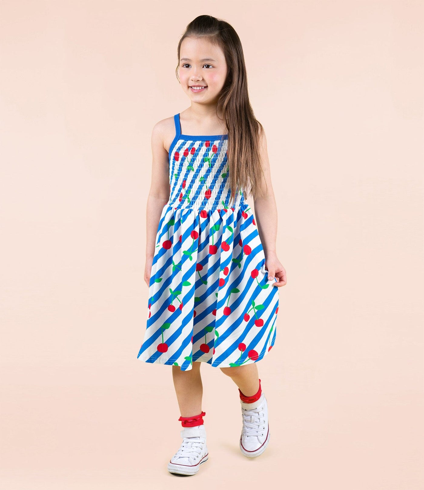 Rock Your Baby - Cherry Stripes Sun Dress Sleeveless Dress Rock Your Baby 