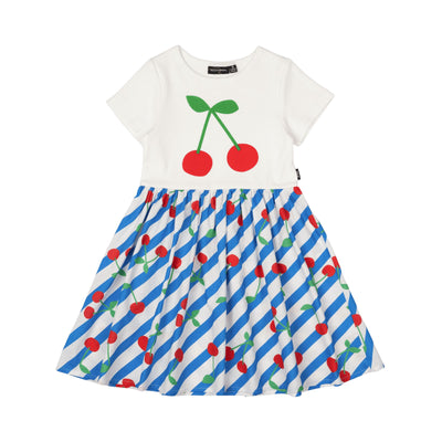 Rock Your Baby - Cherry Stripes T-Shirt Dress Short Sleeve Dress Rock Your Baby 