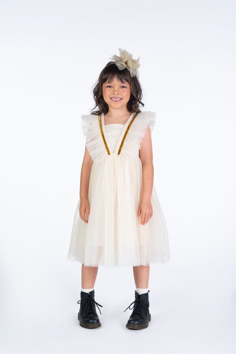 Rock Your Baby Cream Butterfly Tulle Dress Tutu Dress Rock Your Baby 