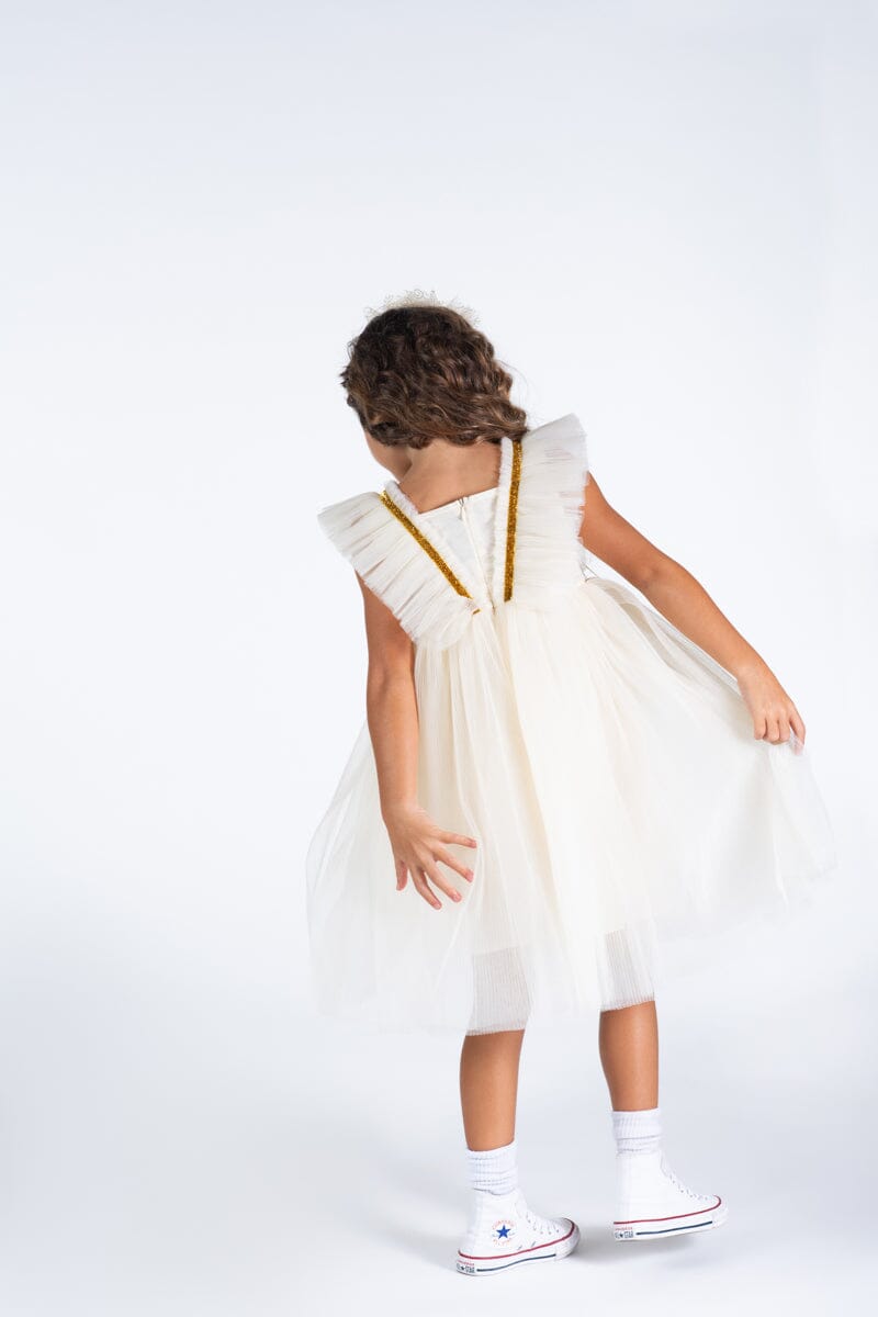 Rock Your Baby Cream Butterfly Tulle Dress Tutu Dress Rock Your Baby 