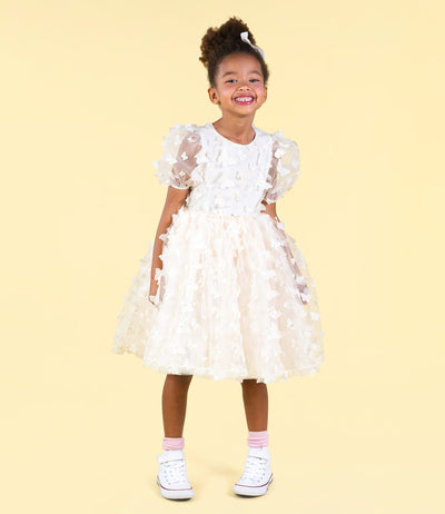 Rock Your Baby - Cream Butterfly Tulle Party Dress Tutu Dress Rock Your Baby 