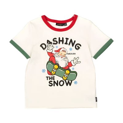 Rock Your Baby - Dashing Through The Snow Ringer Tee Short Sleeve T-Shirt Rock Your Baby 