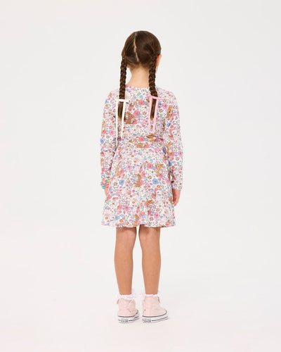 Rock Your Baby - Ditsy Bunny Long Sleeve Waisted Dress Long Sleeve Dress Rock Your Baby 