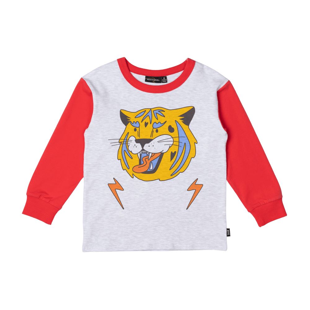 Rock Your Baby Electric Tiger T-Shirt Long Sleeve T-Shirt Rock Your Baby 