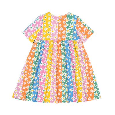 Rock Your Baby - Floral Stripes Dress Short Sleeve Dress Rock Your Baby 