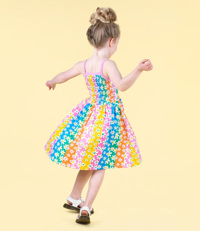 Rock Your Baby - Floral Stripes Sun Dress Sleeveless Dress Rock Your Baby 