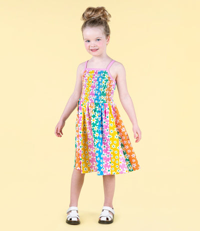 Rock Your Baby - Floral Stripes Sun Dress Sleeveless Dress Rock Your Baby 