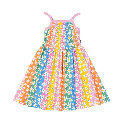 Rock Your Baby - Floral Stripes Sun Dress Sleeveless Dress Rock Your Baby 