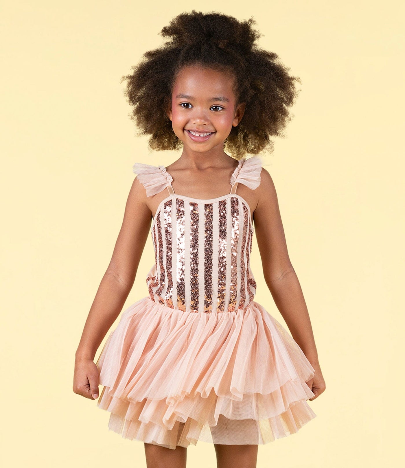 Rock Your Baby - Gold Stripe Sequin Tulle Leotard Dress Leotard Rock Your Baby 