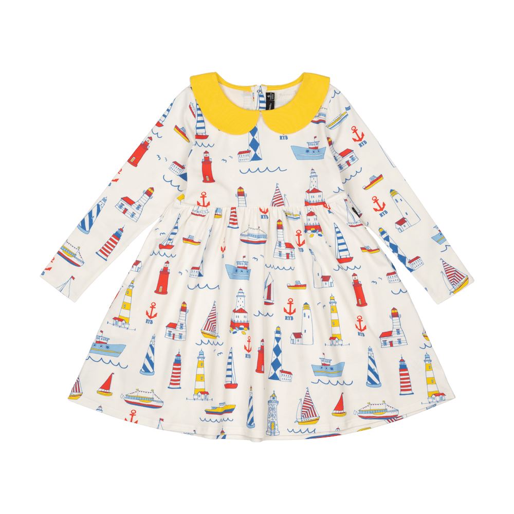 Rock Your Baby High Seas Peter Pan Dress Long Sleeve Dress Rock Your Baby 