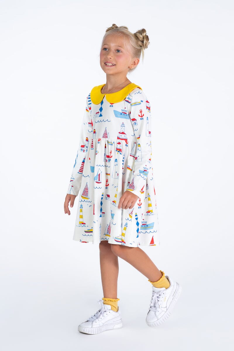 Rock Your Baby High Seas Peter Pan Dress Long Sleeve Dress Rock Your Baby 