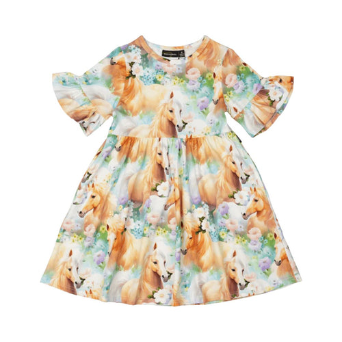 Rock Your Baby - Icelandic Ponies Bell Sleeve Dress