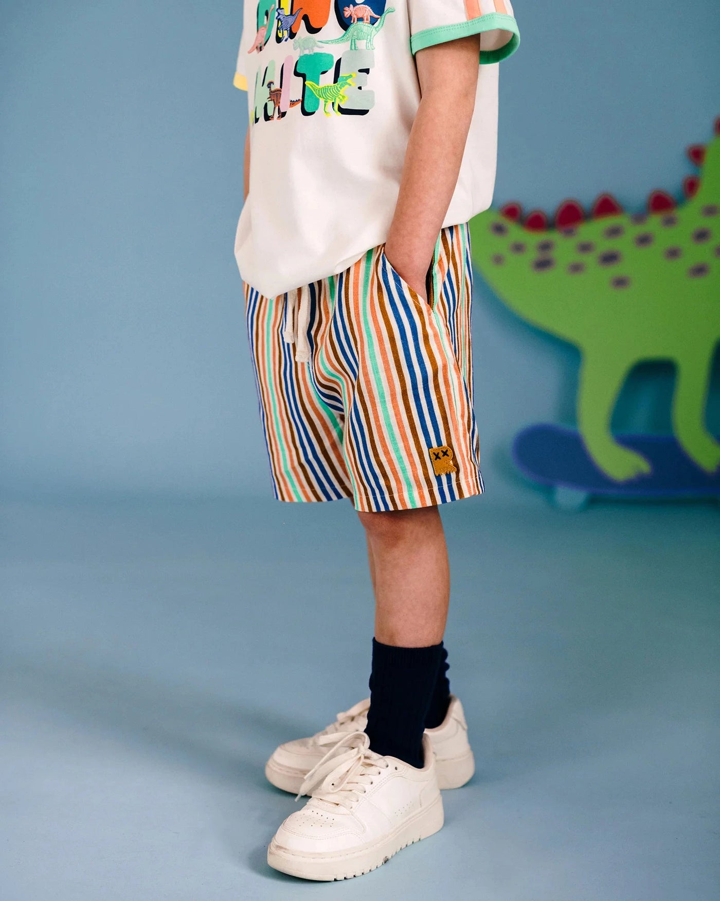 Rock Your Baby - Jurassic Jam Stripe Textured Shorts Shorts Rock Your Baby 