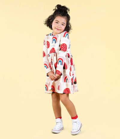 Rock Your Baby - Love Bug Rainbow Dress Long Sleeve Dress Rock Your Baby 