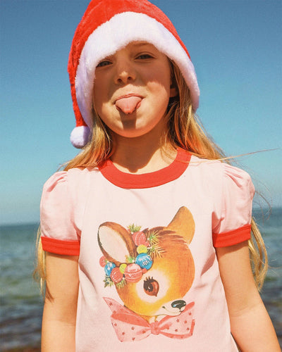 Rock Your Baby - Oh Deer Short Sleeve Billie Ringer T-Shirt - PREORDER Short Sleeve T-Shirt Rock Your Baby 